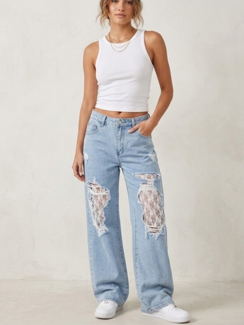 Galita Distressed Light Blue Denim Jeans